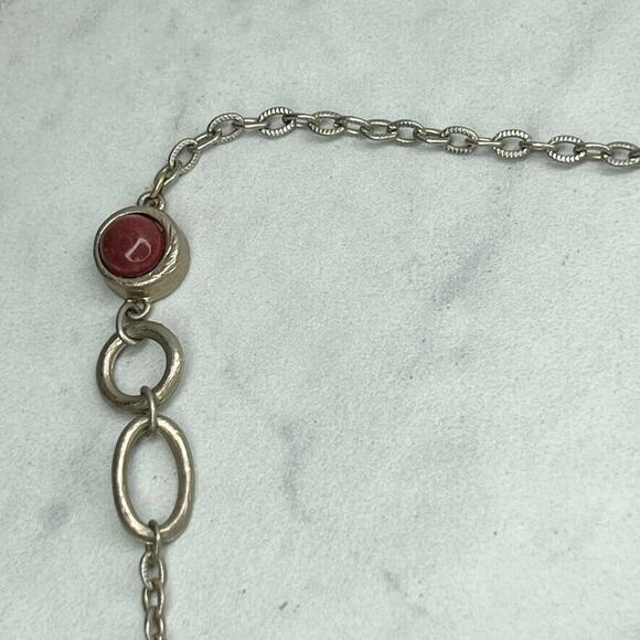 Chico's Rhinestone Station Silver Tone Chain Link Necklace - Picture 3 of 11